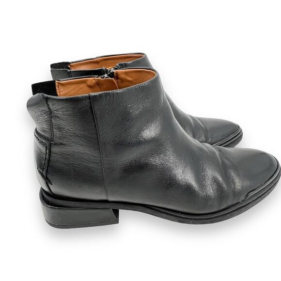 Sarto Franco Sarto A-Nemi Women’s 7.5 Black Ankle Leather Almond Toe Booties - Picture 2 of 12